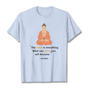 Buddha Stones The Mind Is Everything Meditation Buddha Tee T-shirt T-Shirts BS LightCyan 2XL