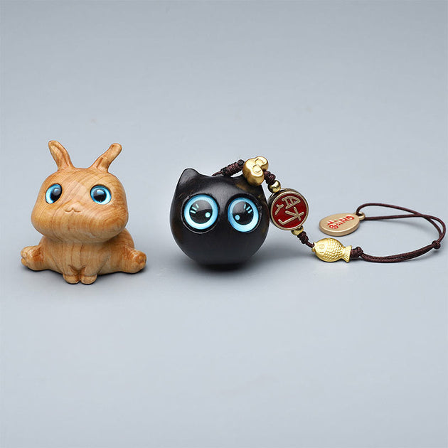 Buddha Stones Green Sandalwood Mini Cute Animal Rabbit Cat Deer Whale ...