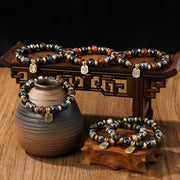 Buddha Stones Tibetan Zakiram Goddess of Wealth Liuli Glass Incense Ash Porcelain Bead Luck Bracelet (Extra 30% Off | USE CODE: FS30)