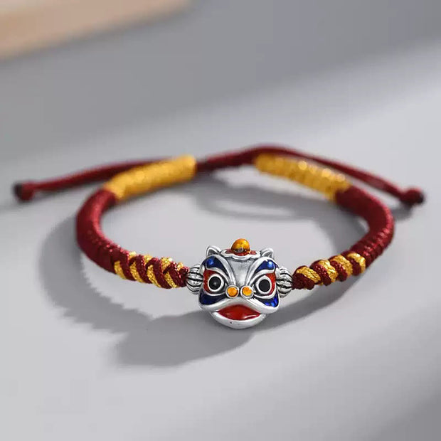Buddha Stones Handmade Dancing Lion Luck Braided String Bracelet 9