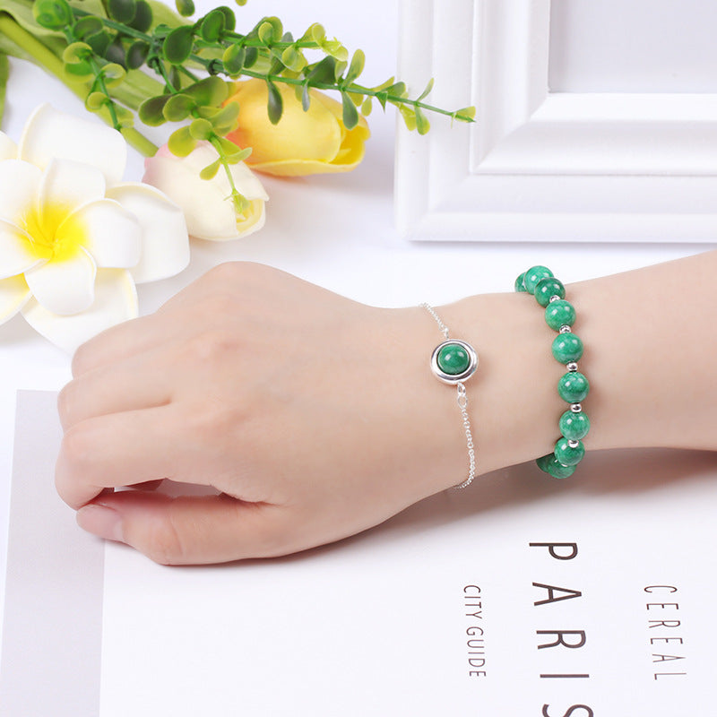 Green Strawberry Crystal Bangle Bracelet 58MM Starlight Solid Quartz Healing Luck offers Bracelet Wrist Decor Love Attraction Sweet Gift for Her