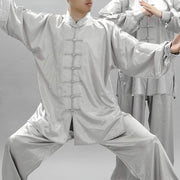 Buddha Stones Simple Pattern Meditation Prayer Spiritual Zen Tai Chi Qigong Practice Unisex Clothing Set