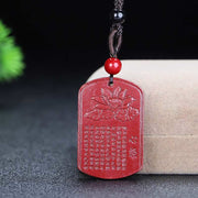 FREE Today: Calm Your Mind Cinnabar Lotus Heart Sutra Necklace Pendant FREE FREE Heart Sutra Words 37.3*24*6.1mm