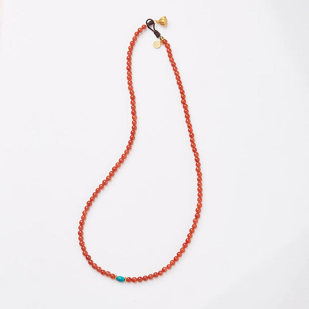 Buddha Stones 925 Sterling Silver Plated Gold Natural Red Agate Turquoise Confidence Bracelet Necklace Pendant Ring Set