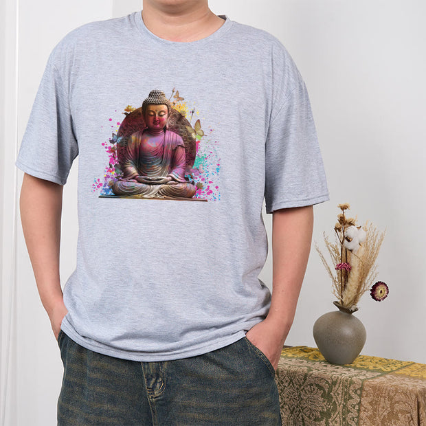 Buddha Stones Butterfly Meditation Buddha Tee T-shirt T-Shirts BS 19