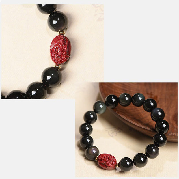 Buddha Stones Chinese Zodiac Natal Buddha Natural Black Obsidian Cinnabar Purification Bracelet (Extra 35% Off | USE CODE: FS35) - image 31