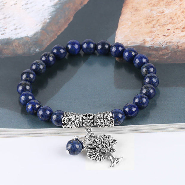 Buddha Stones Natural Gemstone Tree of Life Lucky Charm Stretch Bracelet Bracelet BS 49