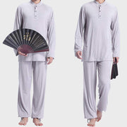 Buddha Stones Meditation Prayer Spiritual Zen Tai Chi Practice Yoga Clothing Men's Set