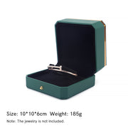 Buddha Stones Jewelry Storage Box PU Leather Gift Box - Dark Green - Bracelet Box (10*10*6cm) - image 11