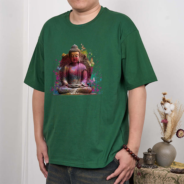 Buddha Stones Butterfly Meditation Buddha Tee T-shirt T-Shirts BS 9