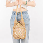 Buddha Stones Hand-woven Cotton Thread Shoulder Bag Handbags Shoulder Bag&Handbags BS 5