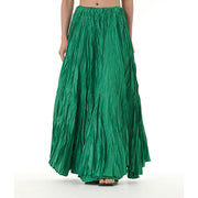 Buddha Stones Solid Color Loose Long Elastic Waist Skirt 116