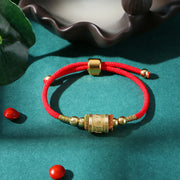 Buddha Stones 999 Sterling Silver Om Mani Padme Hum Luck Red String Bracelet