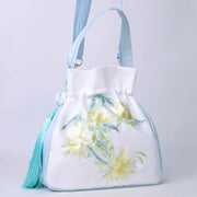 Buddha Stones Suzhou Embroidery Rabbit Lotus Epiphyllum Peony Magnolia Silk Tote Crossbody Bag Shoulder Bag Handbag 2