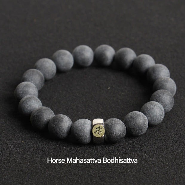 Buddha Stones Chinese Zodiac Natal Buddha Tibetan Cypress Healing Bracelet Bracelet BS 12mm(Wrist Circumference 14-16cm) Horse-Mahasattva Bodhisattva