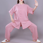 Buddha Stones Tai Chi Qigong Meditation Prayer Spiritual Zen Practice Unisex Cotton Linen Clothing Set