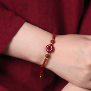 FREE Today: Peace And Happiness Cinnabar Peace Buckle Lotus Braided Bracelet FREE FREE 18