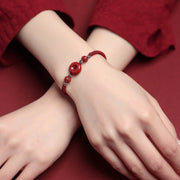 Buddha Stones Handmade Lotus Cinnabar Peace Buckle Blessing Braid Bracelet (Extra 35% Off | USE CODE: FS35) - image 5