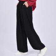 Buddha Stones Casual Plain Loose Women's Linen Pants With Pockets