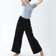 Buddha Stones Loose Cotton Drawstring Wide Leg Pants For Yoga Dance With Pockets Wide Leg Pants BS 6