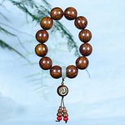 Buddha Stones Rosewood Warmth Calm Gourd Charm Bracelet Bracelet BS 3