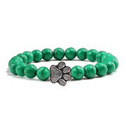 Buddha Stones “Save A Dog” Stone Bracelet - Dark Green Beads - image 20