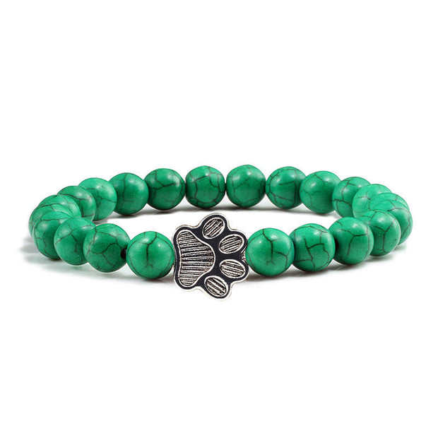 Buddha Stones “Save A Dog” Stone Bracelet - Dark Green Beads - image 20