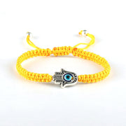 Buddha Stones Handmade Hamsa Symbol Protection Luck String Bracelet Bracelet BS Yellow(Bracelet Size 16-24cm)