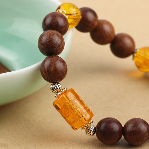 Buddha Stones Natural Phoebe Zhennan Wood Om Mani Padme Hum God Of Wealth Crystal Protection Bracelet (Extra 40% Off | USE CODE: FS40) - image 8