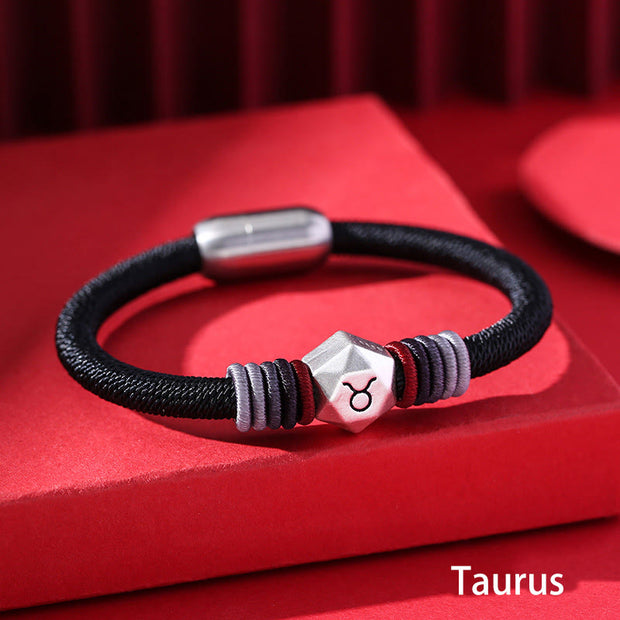 Buddha Stones 999 Sterling Silver 12 Constellations of the Zodiac Blessing Handmade String Bracelet (Extra 35% Off | USE CODE: FS35) - Taurus - image 3