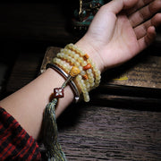 Buddha Stones 108 Mala Beads Tibet Sheep Horn Amber Luck Bracelet