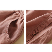 Buddha Stones Solid Color Loose Fungus Hem Harem Pants With Pockets 17