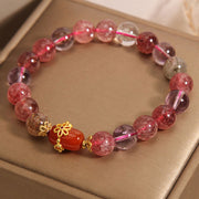 Buddha Stones Natural Super Seven Crystal Red Agate Positivity Bracelet