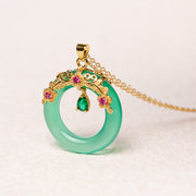 Buddha Stones Green Chalcedony Peace Buckle Design Strength Necklace Pendant Necklaces & Pendants BS 9
