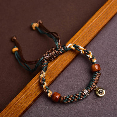 Buddha Stones Tibetan Camel Bone Yak Bone Luck Rope Bracelet Bracelet BS 14-16.5cm