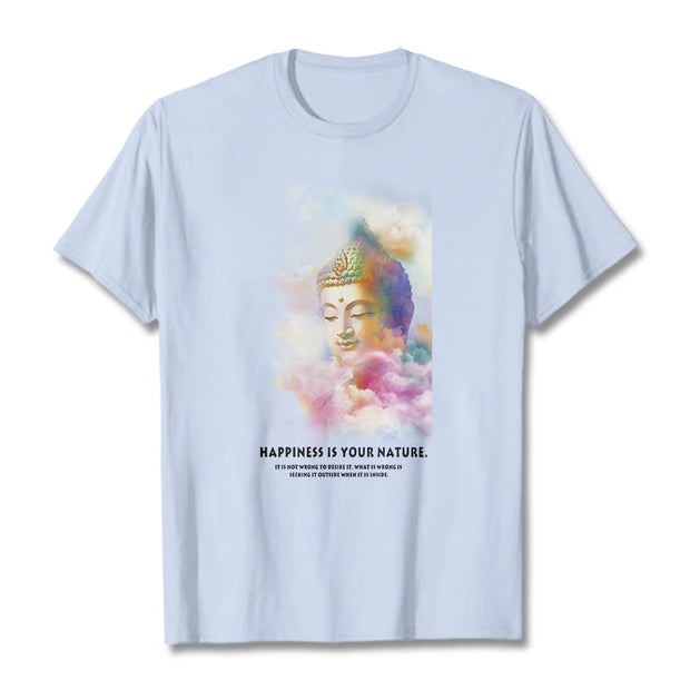 Buddha Stones Happiness Is Your Nature Tee T-shirt T-Shirts BS LightCyan 2XL