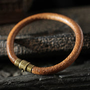 FREE Today: Spiritual Healing Retro Leather Copper Magnetic Buckle Bracelet