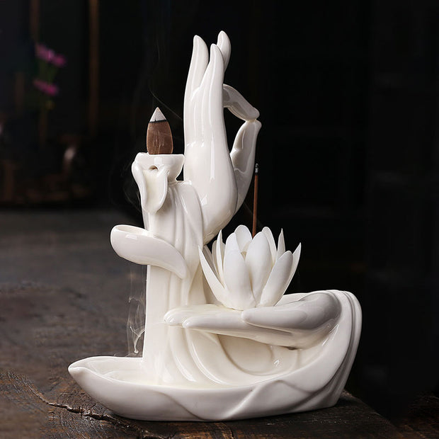 Buddha StonesTibetan Lotus Blessing Incense Burner Decoration (Extra 30% Off | USE CODE: FS30) - image 16