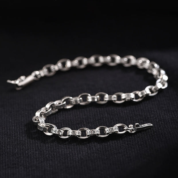 Buddha Stones 925 Sterling Silver Om Mani Padme Hum Carved Design Creativity Metal Bracelet (Extra 30% Off | USE CODE: FS30) - image 2