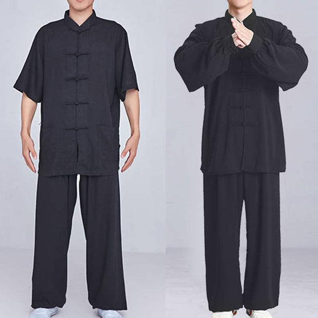 Buddha Stones Meditation Zen Prayer Spiritual Tai Chi Qigong Practice Unisex Embroidery Clothing Set