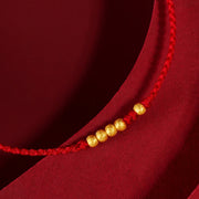 Buddha Stones 999 Gold Beads Luck Braided Protection Couple Bracelet Bracelet BS 5