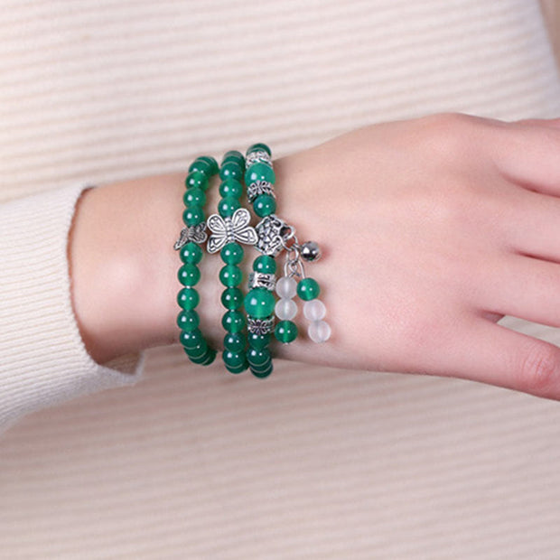 FREE Today: Giving Courage Natural Green Agate Butterfly Bracelet