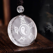 FREE Today: Feng Shui Liuli Yin Yang Protection Balance Pendant Necklace - White Liuli String Necklace - image 0