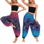 Buddha Stones Casual Loose Compass Pattern Harem Trousers Women's Yoga Pants