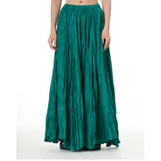 Buddha Stones Solid Color Loose Long Elastic Waist Skirt 23