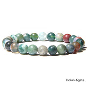 Natural Agate Stone Crystal Balance Beaded Bracelet Bracelet BS Indian Agate