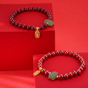 Buddha Stones 925 Sterling Silver Year of the Dragon Natural Cinnabar Hetian Jade Dragon Fu Character Ruyi As One Wishes Charm Blessing Bracelet (Extra 30% Off | USE CODE: FS30) - image 7