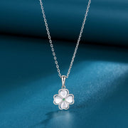 Buddha Stones 925 Sterling Silver Four Leaf Clover Chrysoberyl Cat Eye Love Necklace Pendant (Extra 35% Off | USE CODE: FS35) - Silver - image 2