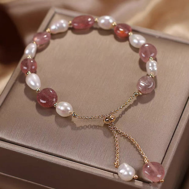 Buddha Stones Natural Blue Aventurine Crystal Pearl Bead Healing Bracelet (Extra 35% Off | USE CODE: FS35) - Strawberry Quartz - image 13