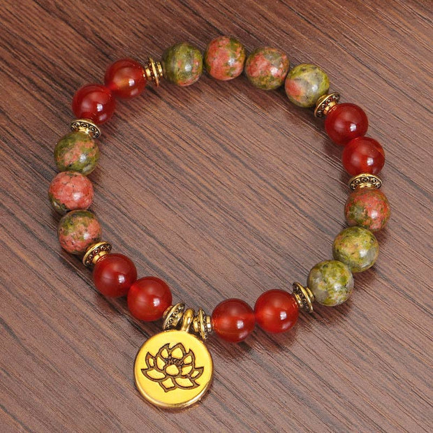 Buddha Stones Tibetan Picture Jasper Positive Lotus Bracelet Set (Extra 35% Off | USE CODE: FS35) - image 6